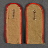 German WWII Tropical Luftwaffe Slip On Shoulder Board Set for Artillery
