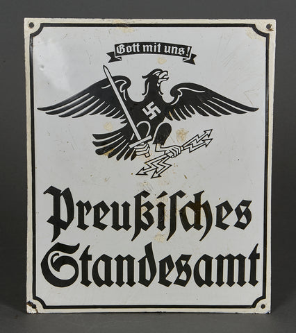 German Early Sign for the Prussian Registry Office