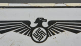 German WWII White Enameled Sign
