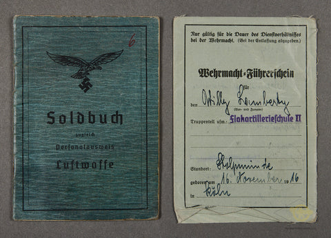 WWII German Luftwaffe Soldbuch and Drivers License