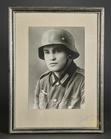 German WWII Large Framed B/W Portrait