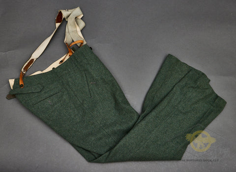 WWII German Army Straight Legged Trousers with Suspenders