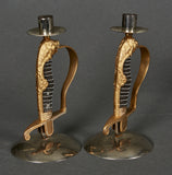 German WWII Era Pair of German Sword Hilt Candlesticks
