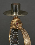 German WWII Era Pair of German Sword Hilt Candlesticks