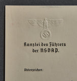 Reichschancellery Stationery Used for Sponsorship Application