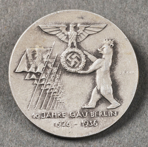 German WWII Gau Berlin 10 Jahre, 1926–1936 Tinnie