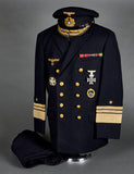 WWII German Kriegsmarine Vice Admiral Ensemble including Tunic, Breeches and Visor Cap
