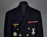 WWII German Kriegsmarine Vice Admiral Ensemble including Tunic, Breeches and Visor Cap