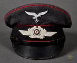 German WWII Luftwaffe “Other Ranks” Visor Cap for Flak or Artillery