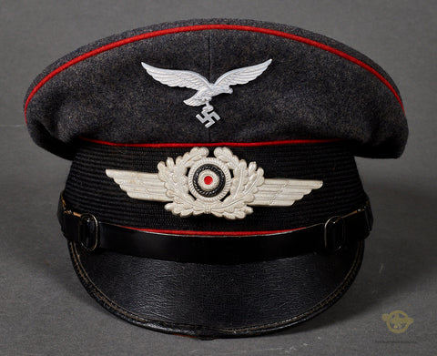 German WWII Luftwaffe “Other Ranks” Visor Cap for Flak or Artillery