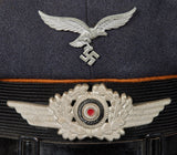 WWII German Luftwaffe Signals Visor Cap for Other Ranks Personnel