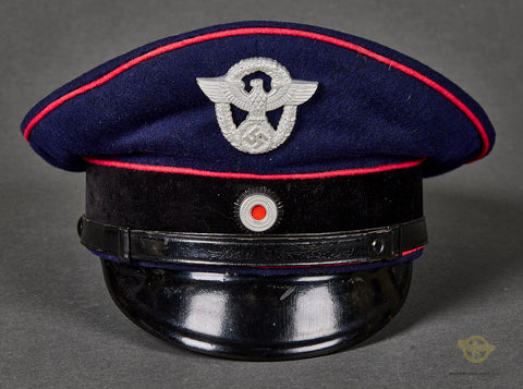 German WWII Fire/Police Enlisted Man’s Visor Cap