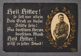 German WWII Heil Hitler Wooden Sign