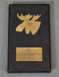 German WWII Wooden Moose Wall Plaque