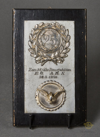 German WWII Employee Anniversary Plaque