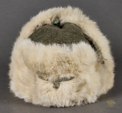 German WWII Russian Front Rabbit Fur Cap