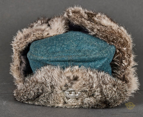 WWII German Police Winter Rabbit Fur Cap