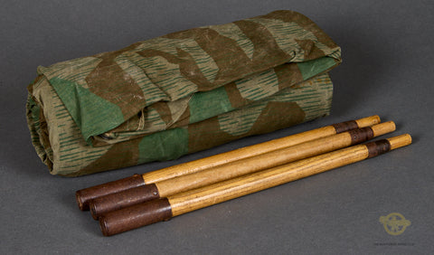 WWII German Army or Luftwaffe Zeltbahn with 3 Section Pole