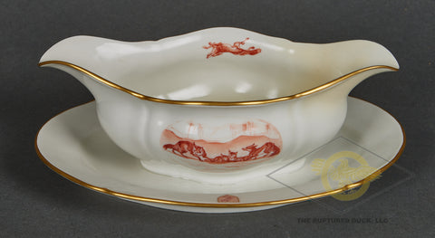 Desirable Hermann Göring KPM Gravy Boat "Fuchsgeheck-Wilde Gänse und Enten"