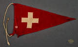 US Vintage WWII Red Cross Pennant w/ Red Cross Volunteer Bar