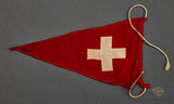 US Vintage WWII Red Cross Pennant w/ Red Cross Volunteer Bar