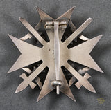 German Pre-WWII Spanish Cross in Silver with Swords by C.E. Juncker