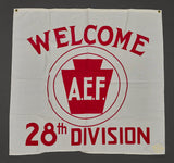 Vintage Welcome Flag for the 28th Infantry Division
