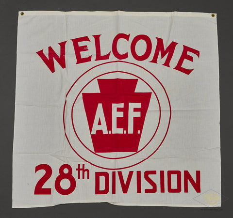 Vintage Welcome Flag for the 28th Infantry Division