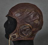 WWII US Flight Pilot Leather Flyer Cap