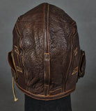 WWII US Flight Pilot Leather Flyer Cap