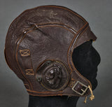 WWII US Flight Pilot Leather Flyer Cap
