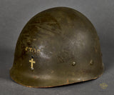 INCREDIBLE WWII US M1 Helmet from 71st Infantry Regiment Chaplain