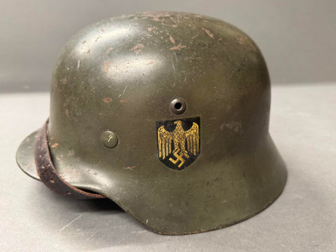 WWII German Model 1935 Army Double Decal Helmet, Named (Copy)