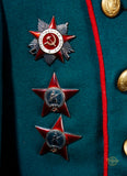 WWII Soviet Russian Red Army Generals Victory Parade Tunic, Visor Cap and Brocade Belt