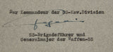 German WWII Award Notification Signed by SS Brigadeführer and Gen. Major of the Waffen SS Hermann Fegelein