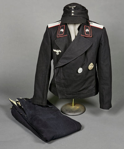 Extremely Early Army Panzer Officer Wrapper with Trousers and M-43 Panzer Cap