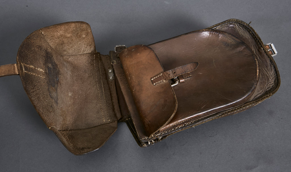 German WW2 Heavy Leather Saddle Bag The Ruptured Duck, LLC