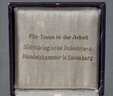 Third Reich Cased Non-Portable Award in Silver for Chamber of Commerce in Sonneberg