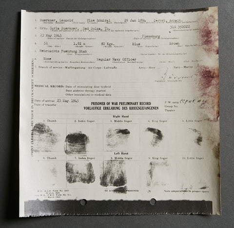 German WWII Preliminary Record for POW Report for Leopold Bürkner