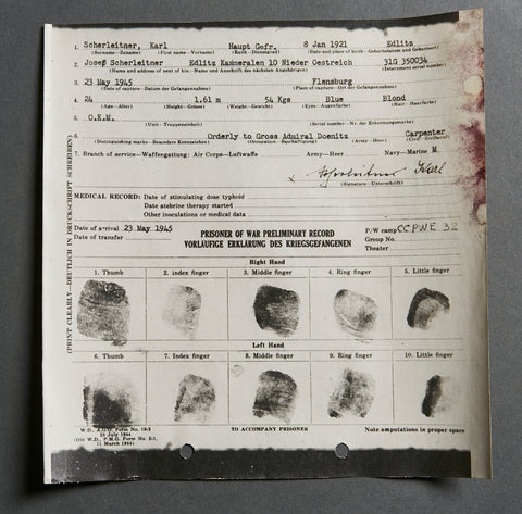 German WWII Preliminary Record for POW Report for Karl Scherleitner