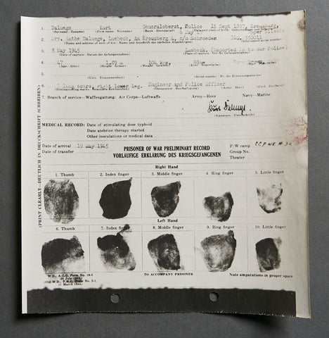 German WWII Preliminary Record for POW Report for Kurt Daluege