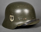 German WWII Documented Model 35 Double Decal SS Helmet