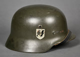 German WWII Documented Model 35 Double Decal SS Helmet