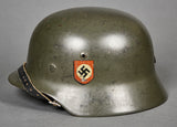 German WWII Documented Model 35 Double Decal SS Helmet