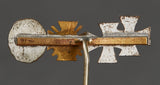 German WWII Two Iron Cross, Hindenburg Cross and Wound Badge Stick Pin