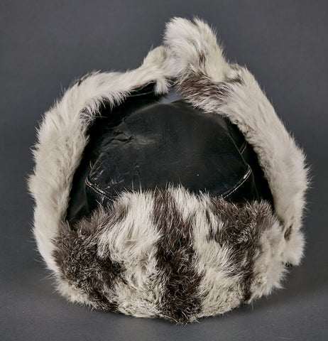 WWII German Waffen SS Special Leather Rabbit Fur Cap