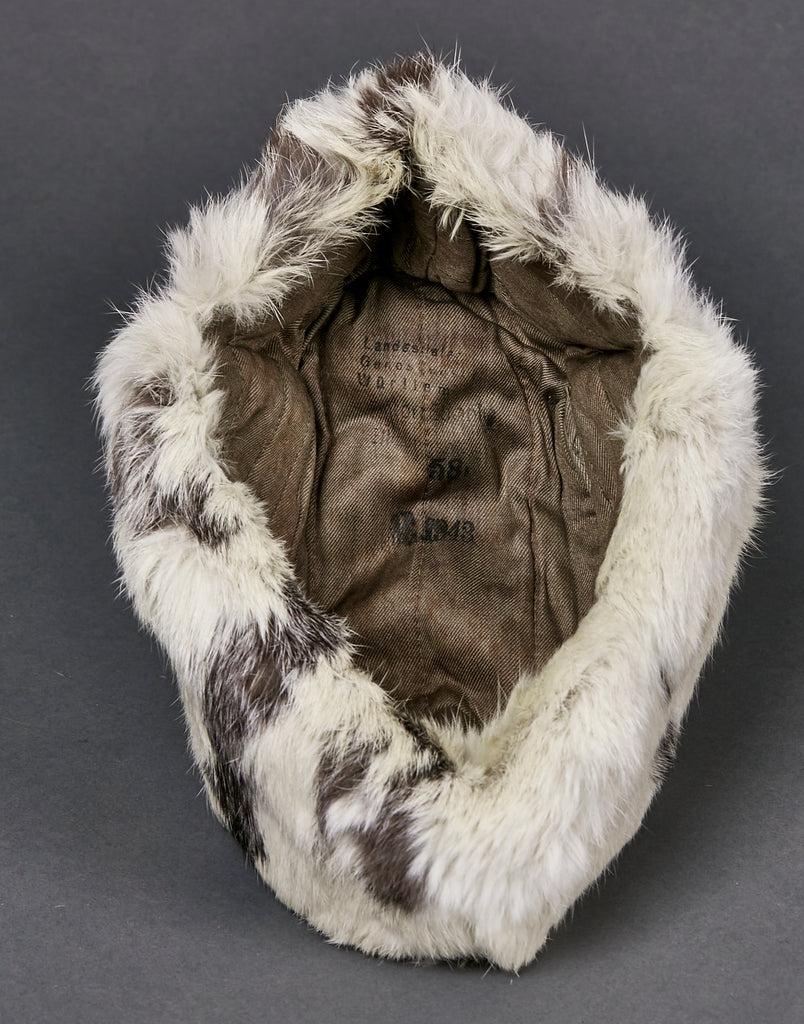 WWII German Waffen SS Special Leather Rabbit Fur Cap – The Ruptured ...
